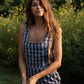 Dilsi Handwoven Cotton Overalls in Blue Gingham Made to Order