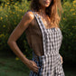 Dilsi Handwoven Cotton Overalls in Blue Gingham Made to Order