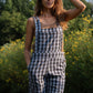 Dilsi Handwoven Cotton Overalls in Blue Gingham Made to Order