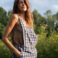 Dilsi Handwoven Cotton Overalls in Blue Gingham Made to Order