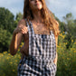 Dilsi Handwoven Cotton Overalls in Blue Gingham Made to Order