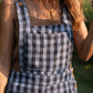 Dilsi Handwoven Cotton Overalls in Blue Gingham Made to Order