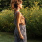 Dilsi Handwoven Cotton Overalls in Blue Gingham Made to Order