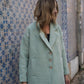 Portuguese Wool Polly Coat in Mint Herringbone Made to Order