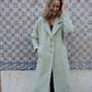 Portuguese Wool Polly Coat in Mint Herringbone Made to Order