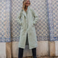 Portuguese Wool Polly Coat in Mint Herringbone Made to Order