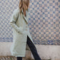 Portuguese Wool Polly Coat in Mint Herringbone Made to Order