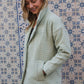 Portuguese Wool Polly Coat in Mint Herringbone Made to Order