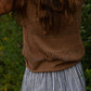 Lindy Hand Knit Cotton Lace Tank in Mauve Brown