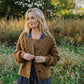 Quinn Wool Cardigan in Light Brown Made to Order