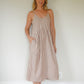 Faro Dress in Red and White Striped Linen