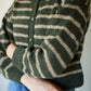 Leota Striped Wool Cardigan in Chestnut and Red Made to Order