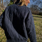 Jamie Linen Quilted Jacket in Navy Made to Order
