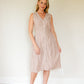 June Dress Sleeveless in Red and White Striped Linen