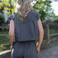 Handwoven Cotton Crop Pants in Midnight Chambray