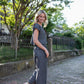 Handwoven Cotton Crop Pants in Midnight Chambray