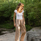 Katie Handwoven Cotton Pants Yellow Gingham Made to Order