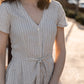 June Dress in Red and White Striped Linen
