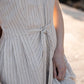June Dress in Red and White Striped Linen