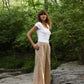 Katie Handwoven Cotton Pants Yellow Gingham Made to Order