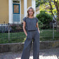 Handwoven Cotton Crop Pants in Midnight Chambray