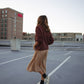 Handwoven Cotton Flair Midi Skirt in Mustard and Cream