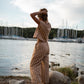 Katie Handwoven Cotton Set in Mustard and Cream Stripe - XL Pants