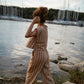 Katie Handwoven Cotton Set in Mustard and Cream Stripe - XL Pants