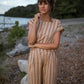 Katie Handwoven Cotton Set in Mustard and Cream Stripe - XL Pants