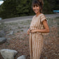 Katie Handwoven Cotton Set in Mustard and Cream Stripe - XL Pants