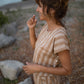 Katie Handwoven Cotton Set in Mustard and Cream Stripe - XL Pants