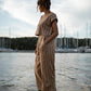 Katie Handwoven Cotton Set in Mustard and Cream Stripe - XL Pants