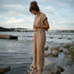 Katie Handwoven Cotton Set in Mustard and Cream Stripe - XL Pants