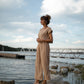 Katie Handwoven Cotton Set in Mustard and Cream Stripe - XL Pants