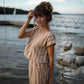 Katie Handwoven Cotton Set in Mustard and Cream Stripe - XL Pants