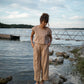 Katie Handwoven Cotton Set in Mustard and Cream Stripe - XL Pants