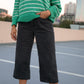 Aiden Classic Breton Style Henley in Green and White Stripe Made to Order