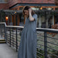 Eloise Handwoven Cotton Dress in Black and White Gingham - L Left