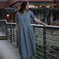 Eloise Handwoven Cotton Dress in Black and White Gingham - L Left