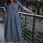 Eloise Handwoven Cotton Dress in Black and White Gingham - L Left