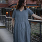 Eloise Handwoven Cotton Dress in Black and White Gingham - L Left