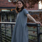 Eloise Handwoven Cotton Dress in Black and White Gingham - L Left