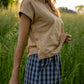 Katie Handwoven Cotton Pants Yellow Gingham Made to Order