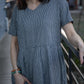 Eloise Handwoven Cotton Dress in Black and White Gingham - L Left