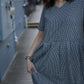 Eloise Handwoven Cotton Dress in Black and White Gingham - L Left