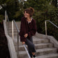 Quinn Wool Cardigan in Plum Made to Order