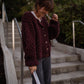 Quinn Wool Cardigan in Plum Made to Order