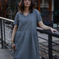 Eloise Handwoven Cotton Dress in Black and White Gingham - L Left