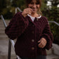 Quinn Wool Cardigan in Plum Made to Order