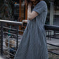 Eloise Handwoven Cotton Dress in Black and White Gingham - L Left